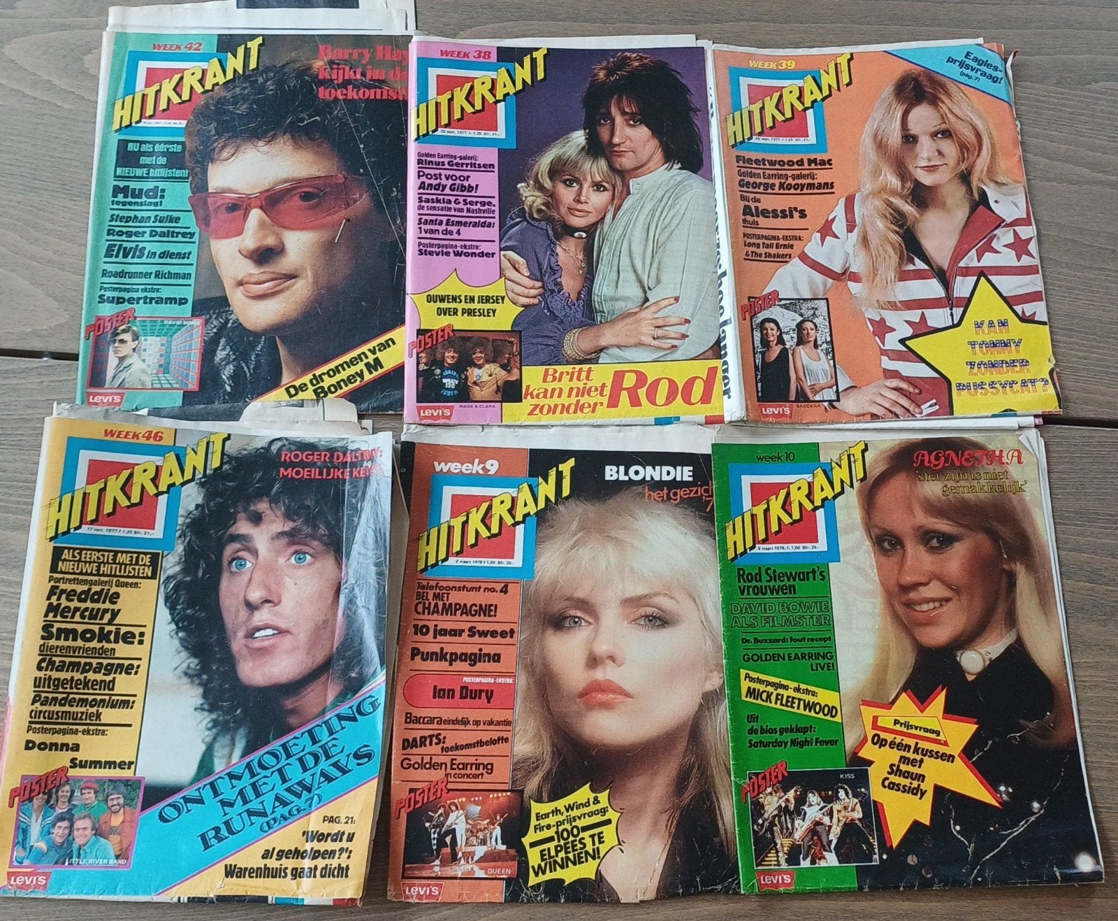 6 x Hitkrant - 1977 en 1978 - zie foto, Verzamelen, Ophalen of Verzenden, 1960 tot 1980, Nederland, Tijdschrift