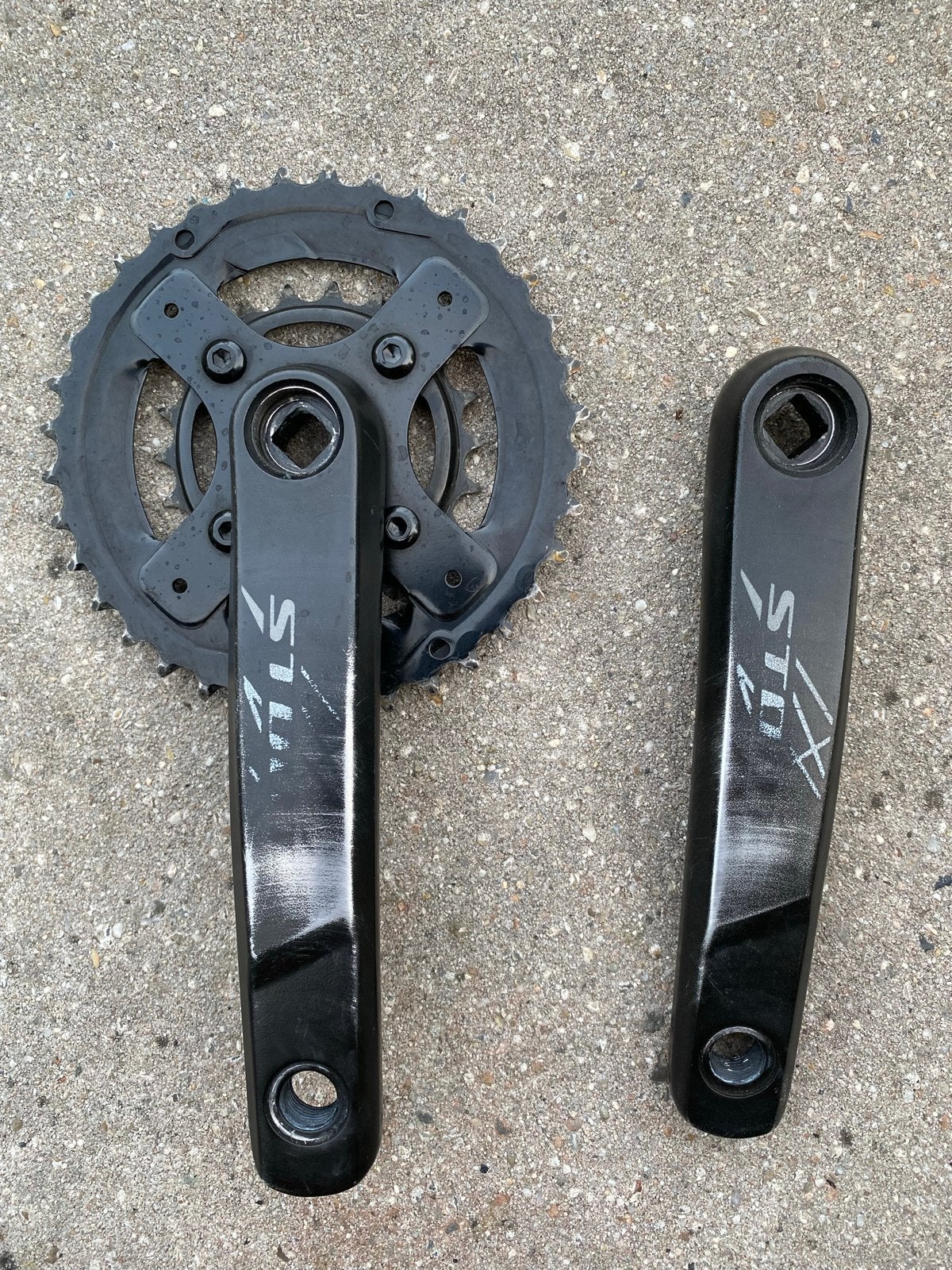 Stout double Crankstel, 170mm arm lengte, Crankstel of Pedalen, Gebruikt, Ophalen of Verzenden, Aluminium