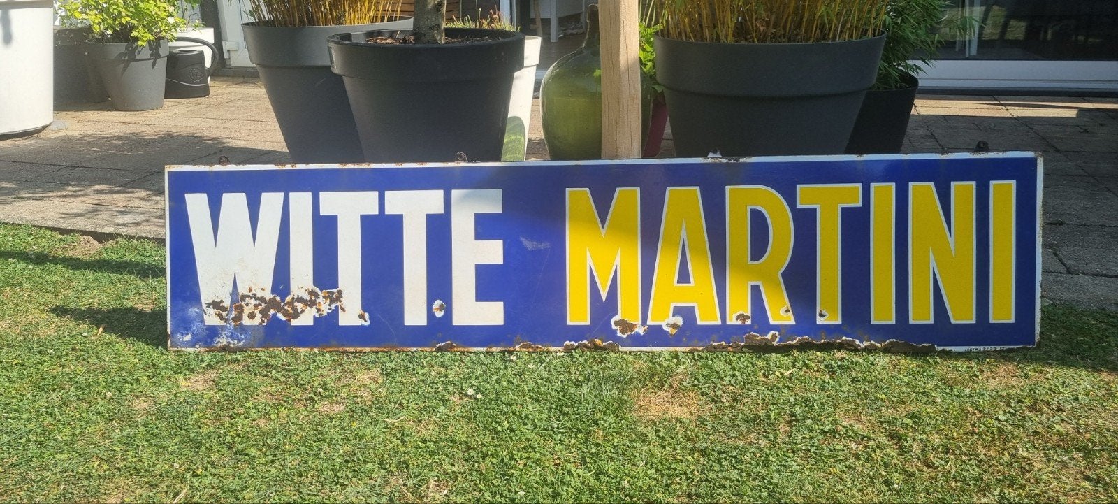Martini emaille reclamebord bord antiek mancave, Ophalen of Verzenden, Gebruikt, Reclamebord