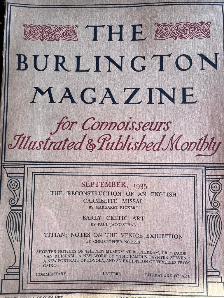 The Burlington Magazine - September 1935, Ophalen of Verzenden, Gelezen, Overige typen