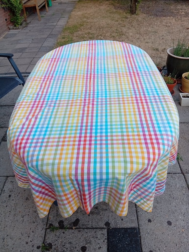 tafelkleed gestreept zomers, Gebruikt, 135 cm, Ophalen of Verzenden, 208 cm