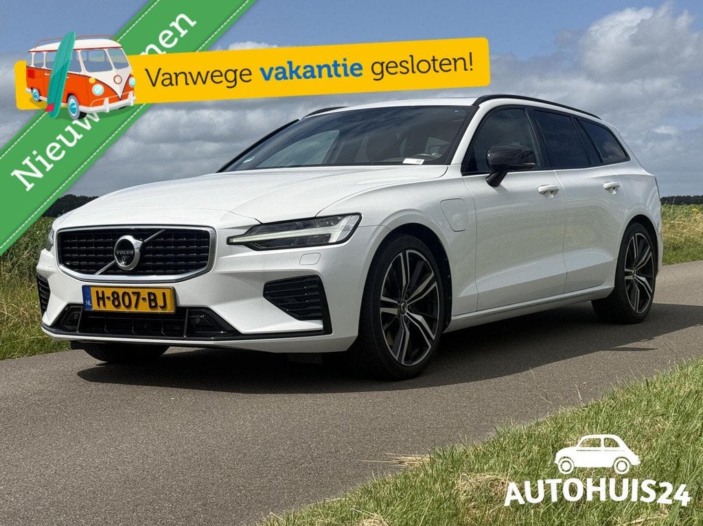 Volvo V60 2.0 T8 Twin Engine AWD 390pk R-Design 360|PANO|HUD, Auto's, Volvo, Bedrijf, Te koop, V60, 360° camera, 4x4, ABS, Achteruitrijcamera