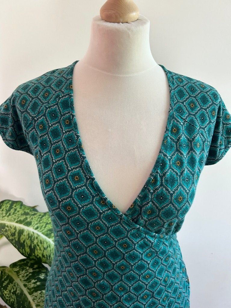 King Louie maat L groene retro crossdress 3464, Kleding | Dames, Maat 42/44 (L), Ophalen of Verzenden, Zo goed als nieuw, Knielengte