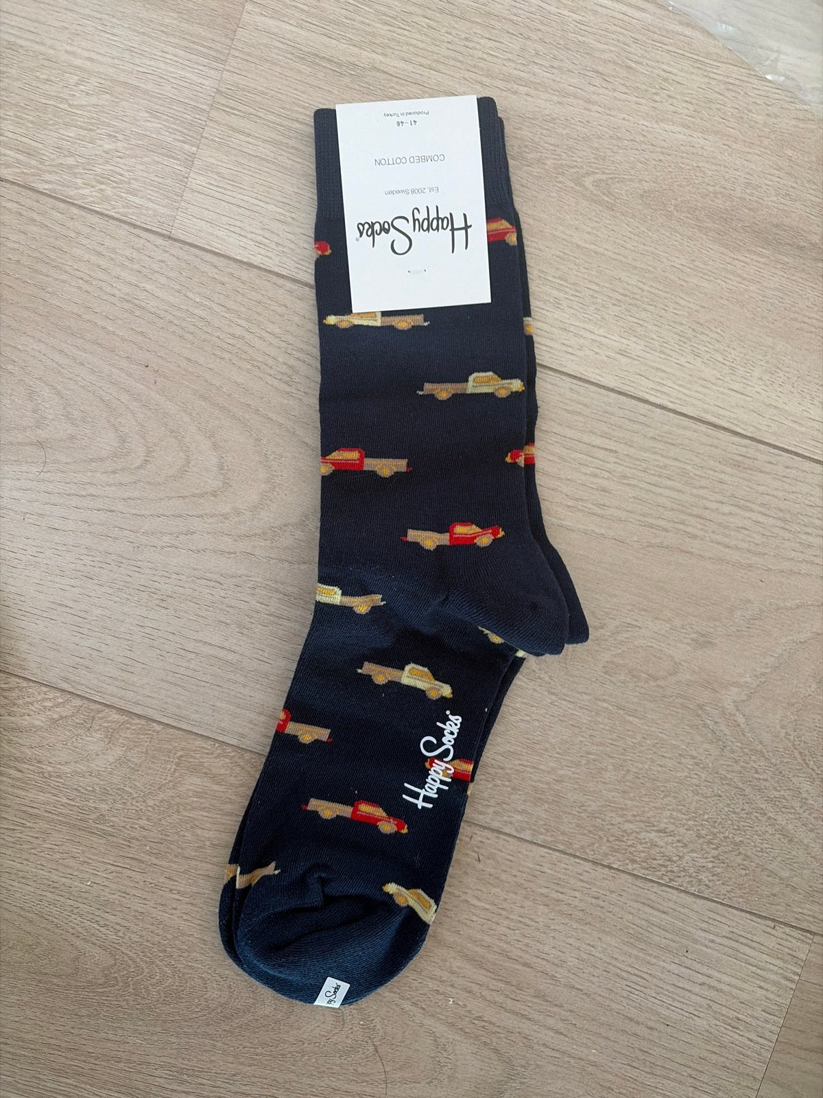 Happy Socks met auto's, maat 41-46, nieuw, Kleding | Heren, Sokken en Kousen, Verzenden, Nieuw, Maat 43 t/m 46, Zwart