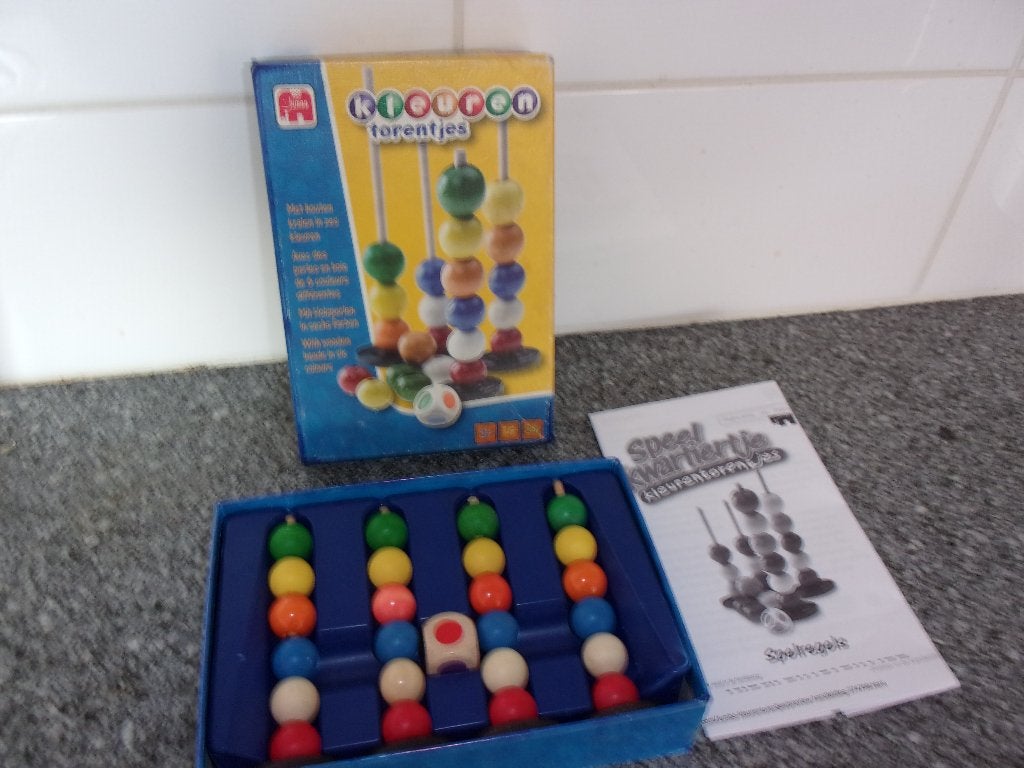 Houten KLEURENTORENTJES-SPEL, als nieuw, Een of twee spelers, Ophalen of Verzenden, Zo goed als nieuw, Jumbo