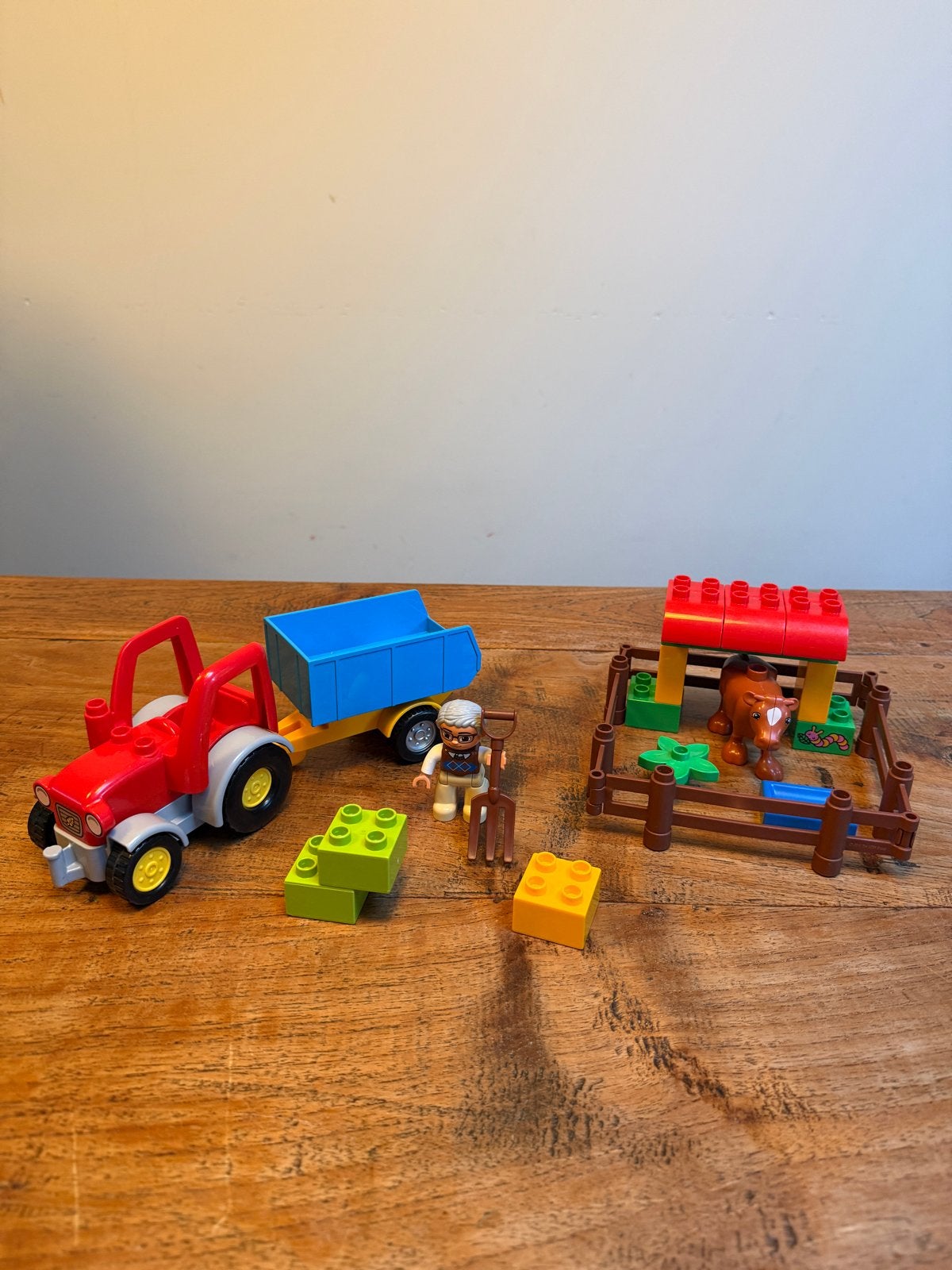 Lego Duplo Boerderij Set met Tractor, koe en Figuur, Kinderen en Baby's, Ophalen, Inclusief minifiguren, Gebruikt, Overige thema's