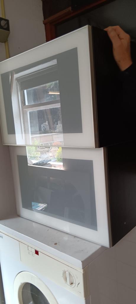 Keukenkastjes met Glazen Deuren (2 stuks), Ophalen, Gebruikt