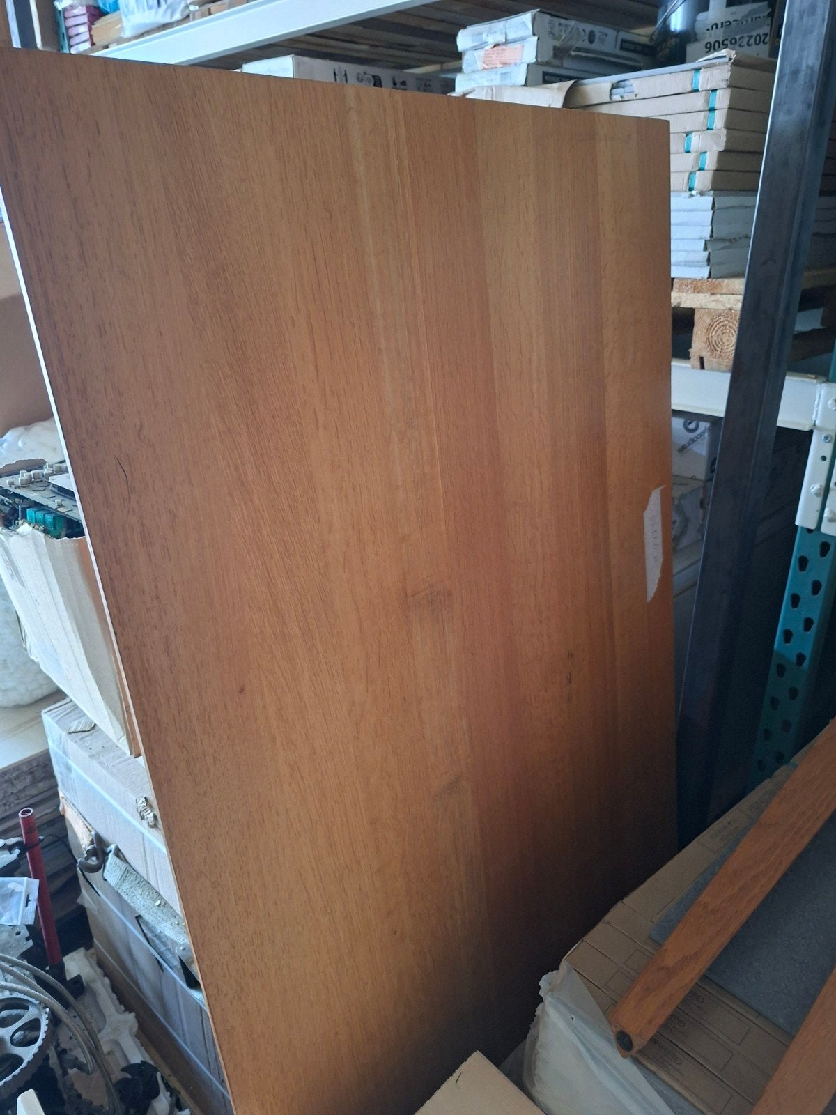 Massief houten tafelblad met poten, Ophalen, Gebruikt, 100 tot 150 cm, 50 tot 100 cm
