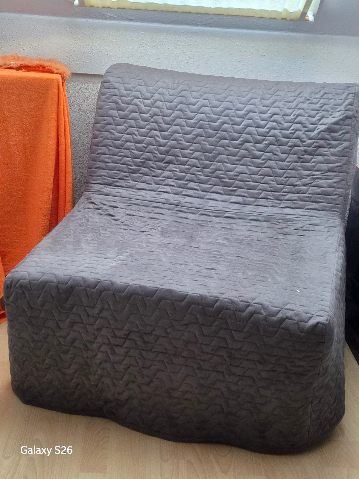 Slaapbank/Fauteuil - Grijs - Zo goed als nieuw, Ophalen, Zo goed als nieuw, Eenpersoons, Grijs