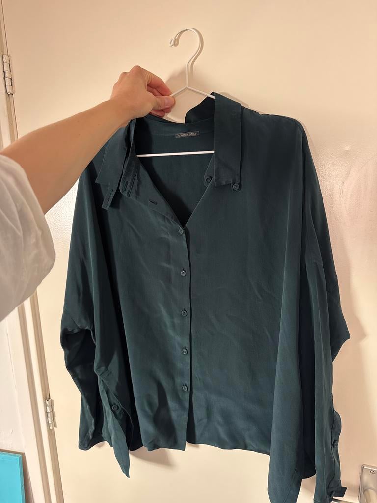 Blouse Annette Görtz diep groen (zijde!), Kleding | Dames, Ophalen of Verzenden, Zo goed als nieuw, Maat 42/44 (L), Groen