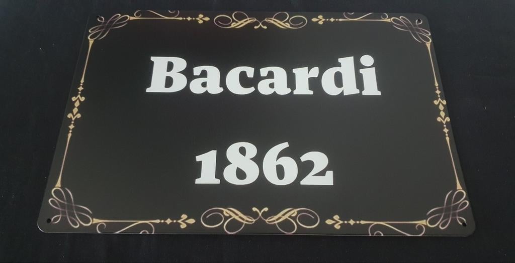 bacardi wandbord, perfect voor de man cave, bar, kroeg, Ophalen of Verzenden, Nieuw, Reclamebord