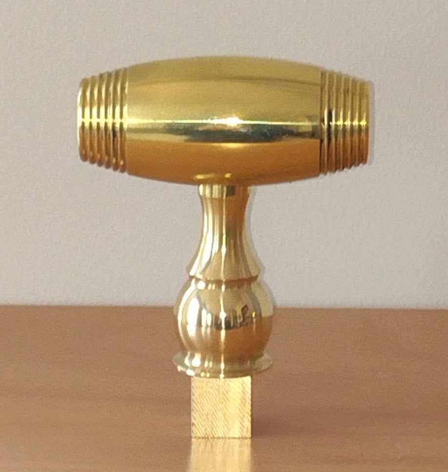 Messing roertonnetje op helmhout, Mail@varionvaarplezier.nl, Nieuw, Ophalen of Verzenden, Witherenstraat 2 A 8701 JJ Bolsward