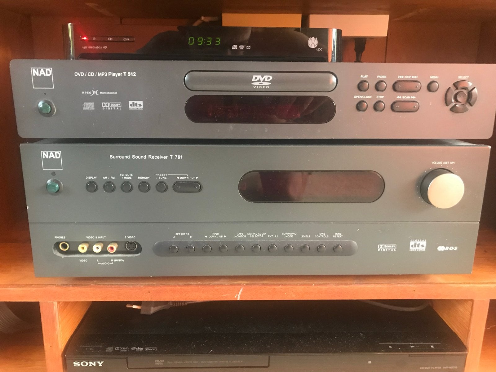 NAD T 761 Receiver en T 512 DVD/CD/MP3 Speler, Ophalen, Gebruikt, Overige merken