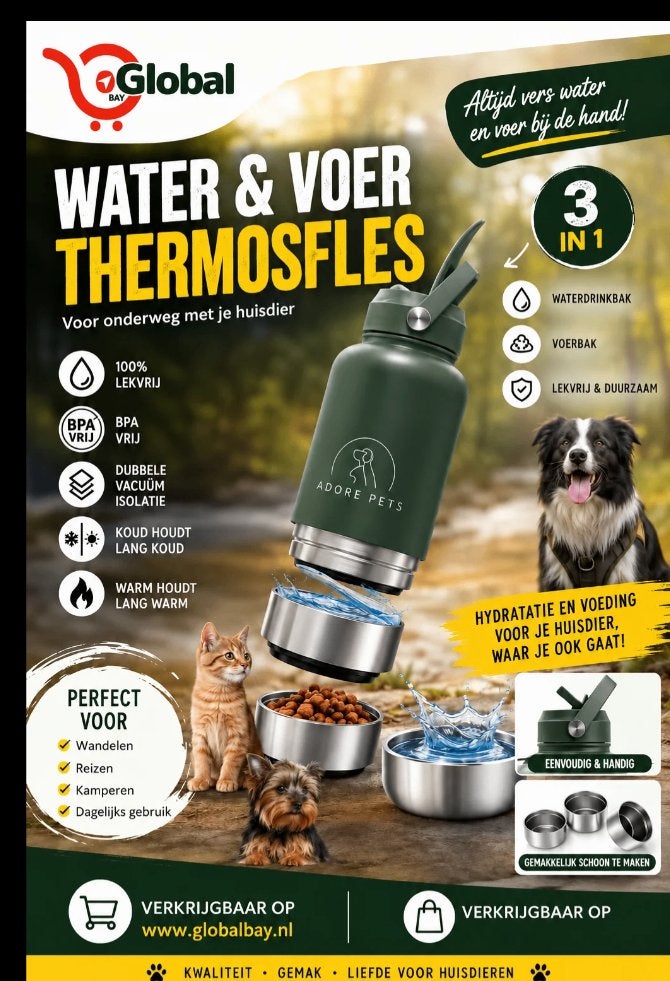 3 in 1 honden product, Overige merken, Verzenden, Nieuw, Voer-/drinkbak
