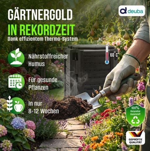Compostbak composteervat 380 L zwart compost GRATIS BEZORGD!, Verzenden, Compostbak