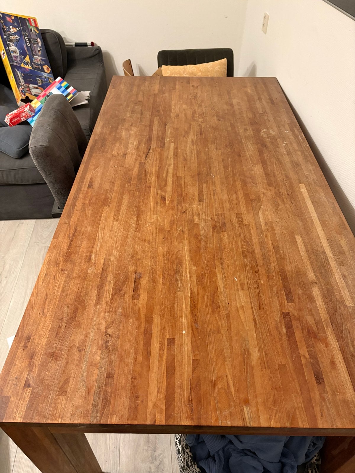 Teakhouten eettafel 183x90x80 cm (lxbxh), Ophalen, Gebruikt, Teakhout, 50 tot 100 cm