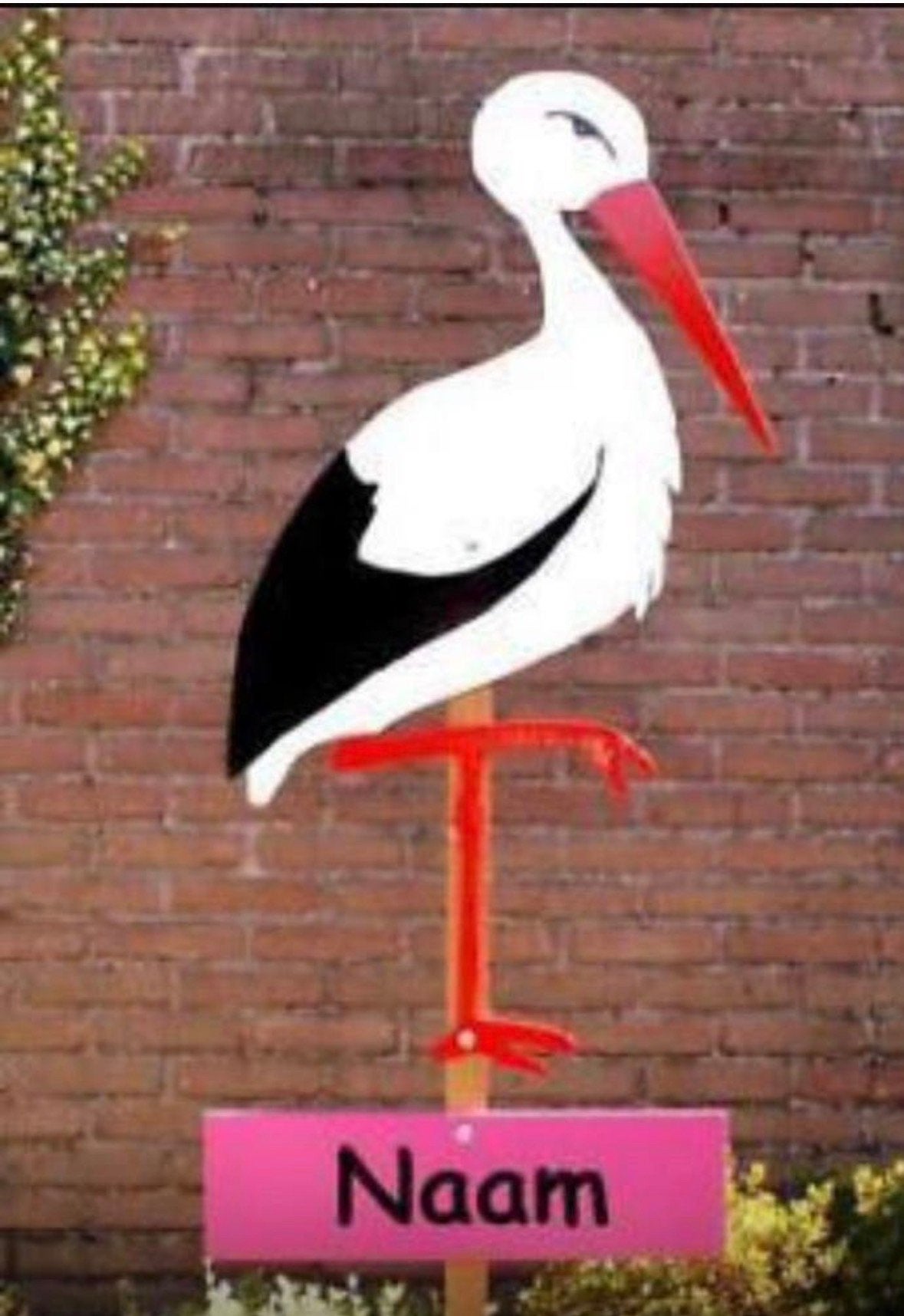 Geboortebord ooievaar nieuw, Ophalen of Verzenden, Zo goed als nieuw