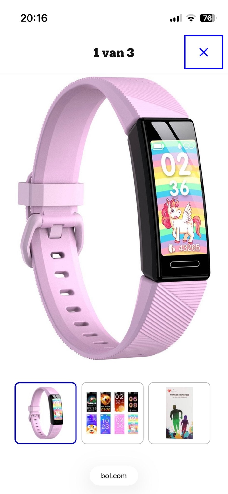 Nieuwe Roze Fitness Tracker voor Kinderen - Hartslagmeter, Ophalen of Verzenden, Nieuw, Roze, Android