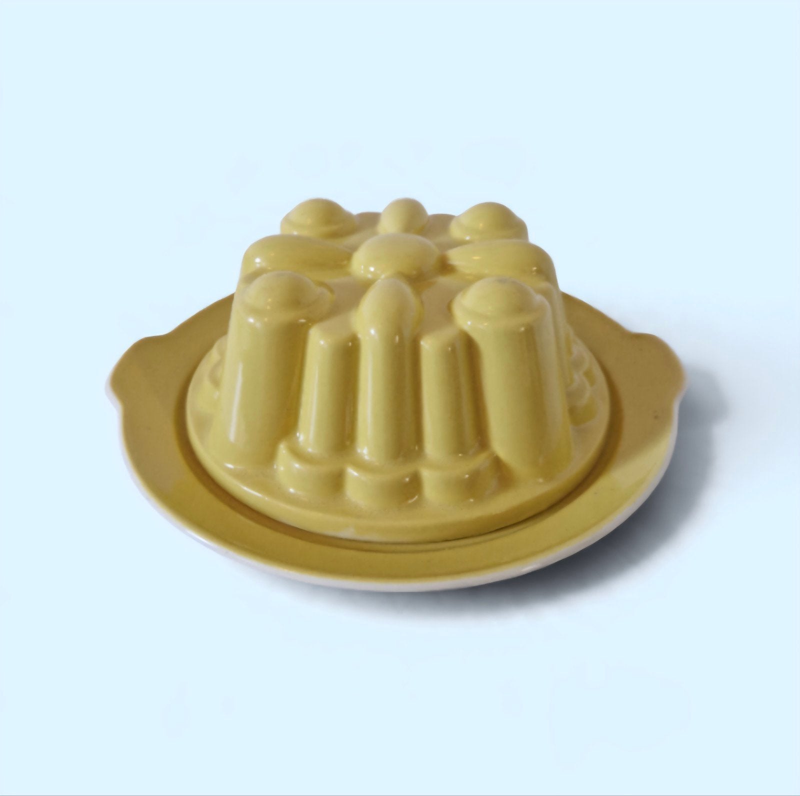 Gave puddingvorm met schaal P Regout pastel servies, Antiek en Kunst, Ophalen of Verzenden