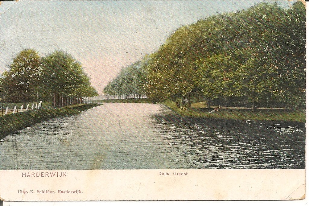 Oude Ansichtkaart Harderwijk - Diepe Gracht, Ophalen of Verzenden, Voor 1920, Gelopen, Gelderland