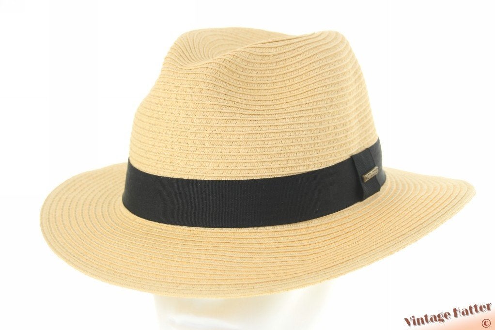 Zomer gleufhoed Hatland Sim Toyo naturel geel papier 61 = XL, Hatland Sim Toyo, 60 cm (XL, 7½ inch) of meer, Hoed, Nieuw