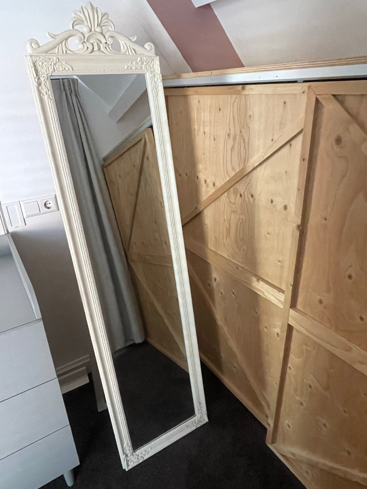 Brocante spiegel, Ophalen, Zo goed als nieuw, 75 tot 100 cm, 150 tot 200 cm