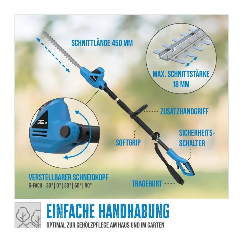 Gude GTHS 6045.1 Telescopische heggenschaar 45 cm!!, Ophalen, Nieuw, Elektrisch, Güde