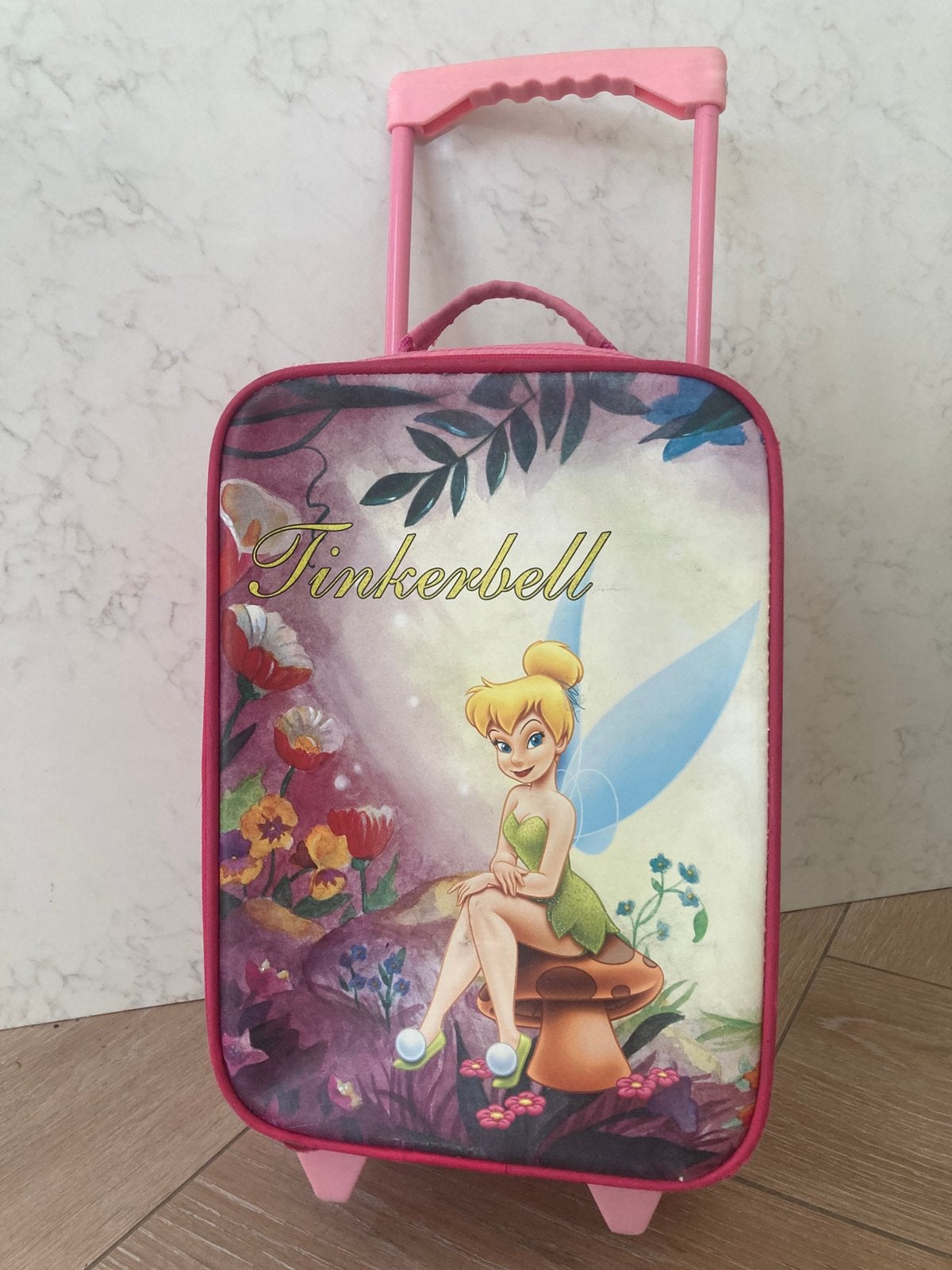 Roze trolley reiskoffer wieltjes vakantie koffer handbagage, Wieltjes, 50 tot 60 cm, Hard kunststof, Ophalen of Verzenden