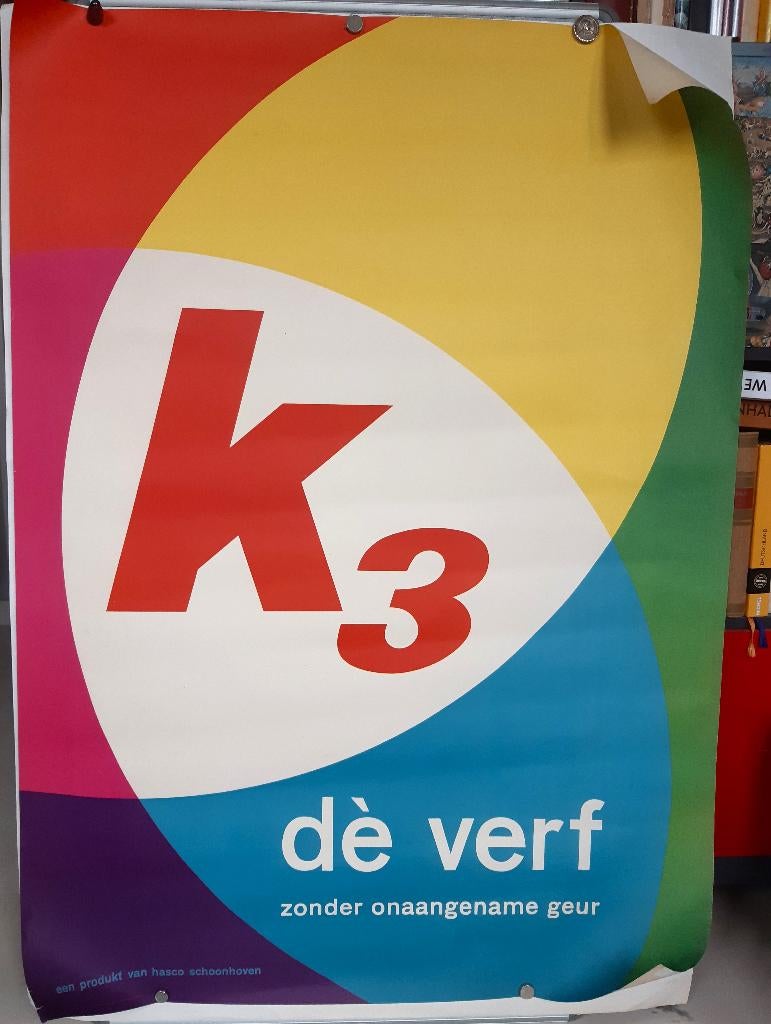 Originele K3 Verfstoffen uit 1959, Verzenden, A1 t/m A3, Film en Tv, Rechthoekig Staand