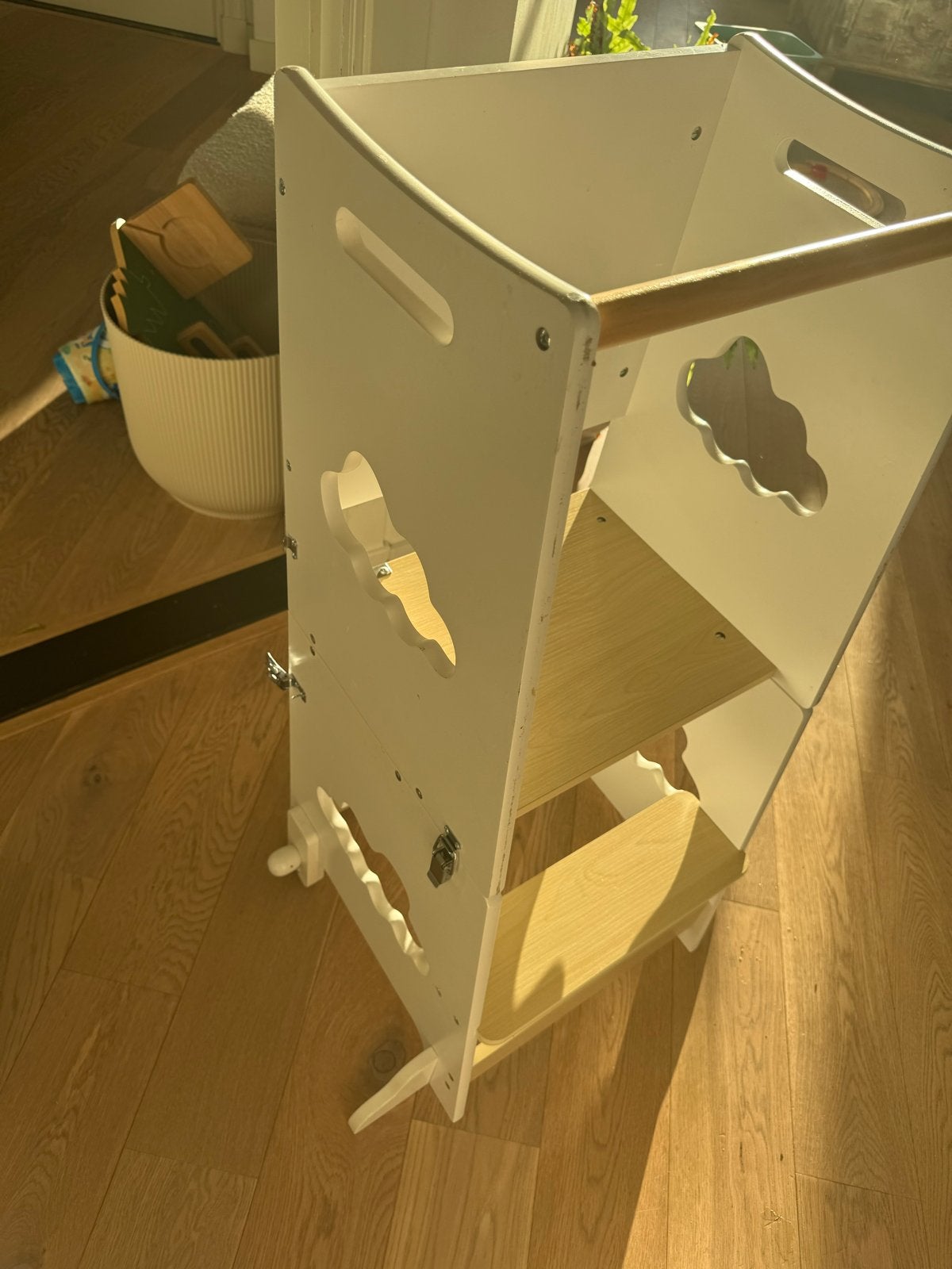 Witte houten keukenhulp/ tafel met stoel voor kinderen, Ophalen, Gebruikt, Overige typen
