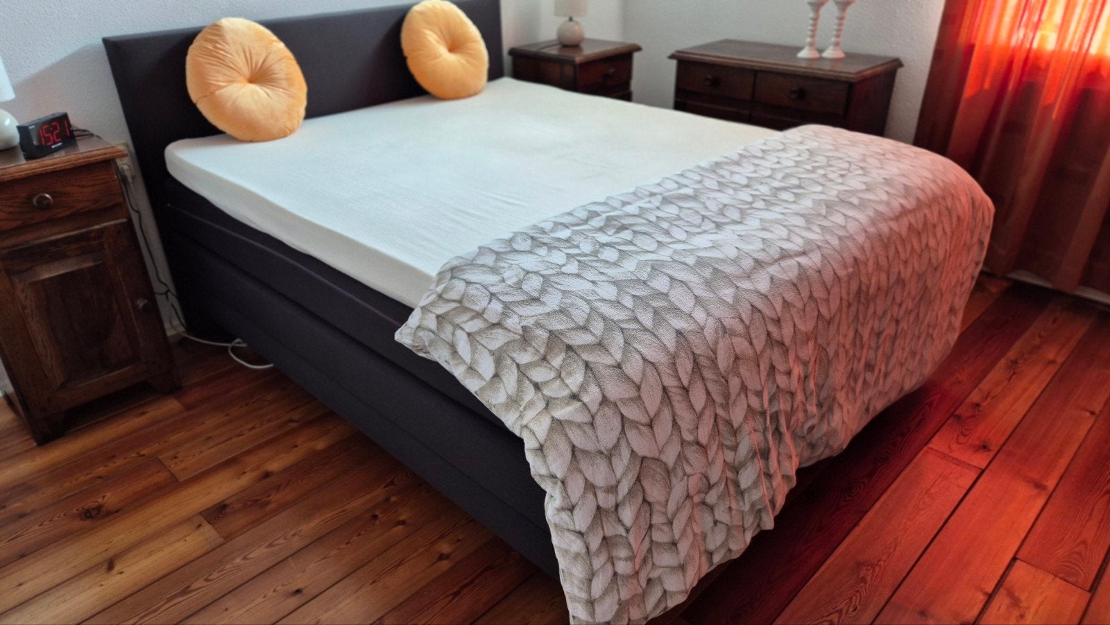 Comfortabel tweepersoonsbed boxspring 160 cm breed, Huis en Inrichting, Slaapkamer | Bedden, Ophalen, Gebruikt, Tweepersoons, 160 cm
