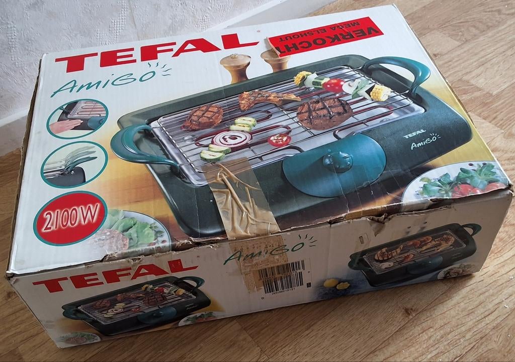 Tefal Amigo Elektrische Barbecue - Goede Staat, Ophalen of Verzenden, Gebruikt, Tefal