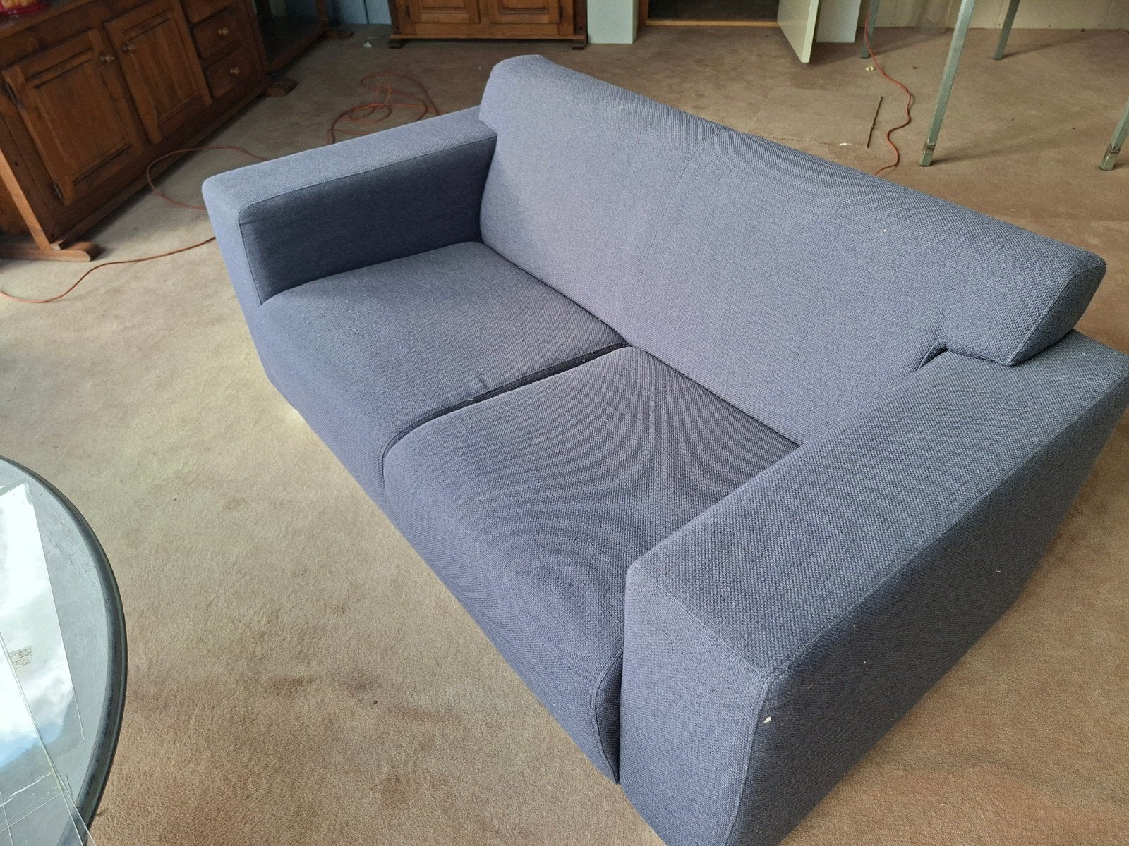 2 zits Bankstel Grijs, Huis en Inrichting, Ophalen, Gebruikt, 75 tot 100 cm, Stof
