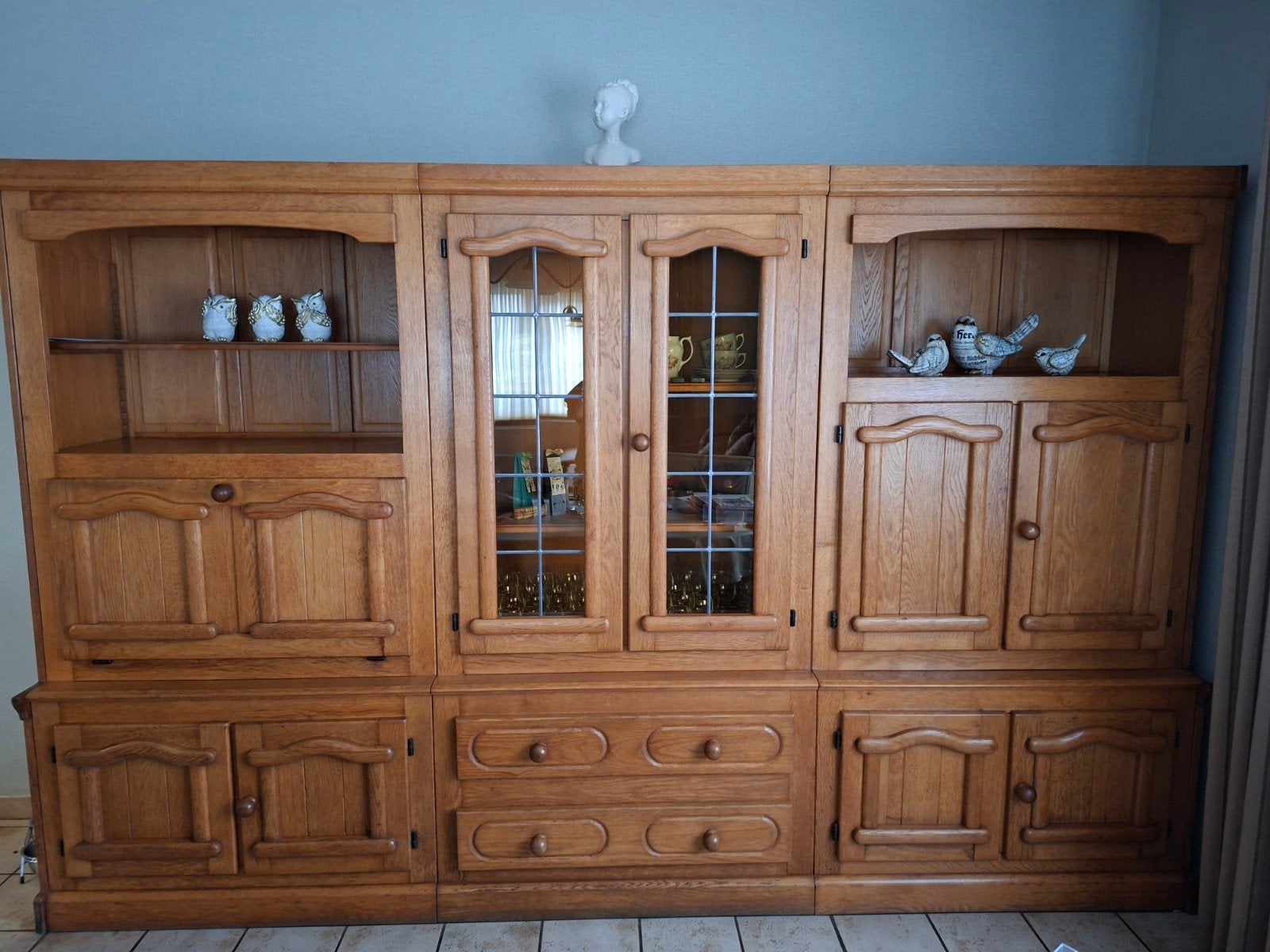 eiken wandkast, Ophalen, 25 tot 50 cm, 200 cm of meer