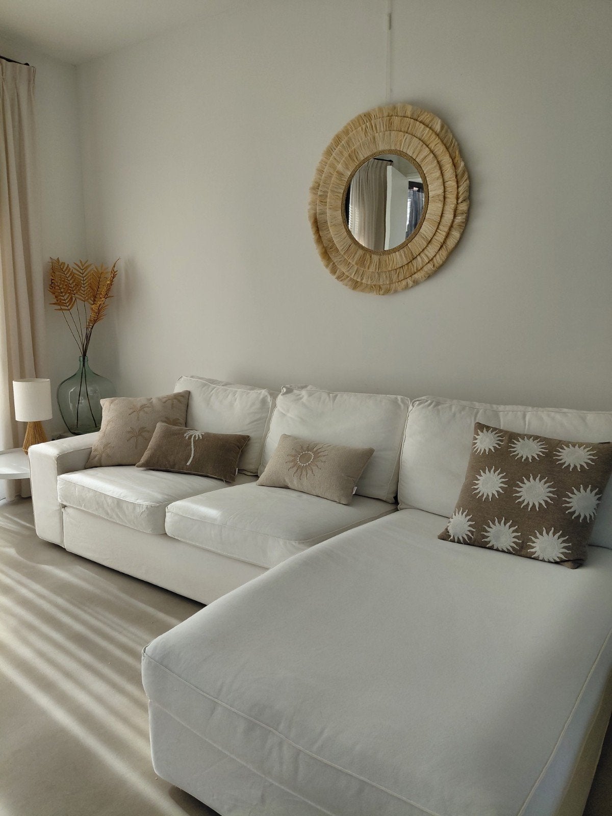 IKEA Kivik witte hoekbank met chaise longue-, Ophalen, 250 tot 300 cm, Gebruikt, Modern, Scandinavisch Ibiza Japandi