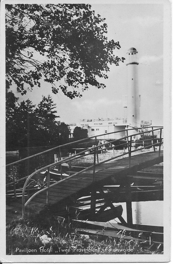 Ansichtkaart Paviljoen Hotel 'Twee Provinciën' Paterswolde, Ophalen of Verzenden, 1940 tot 1960, Gelopen, Drenthe