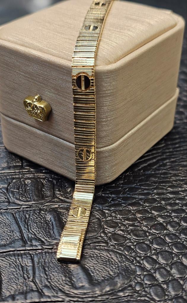 Prachtige unlimited 14karaat gouden armband 19.5cm, Ophalen of Verzenden, Nieuw, Goud, Goud
