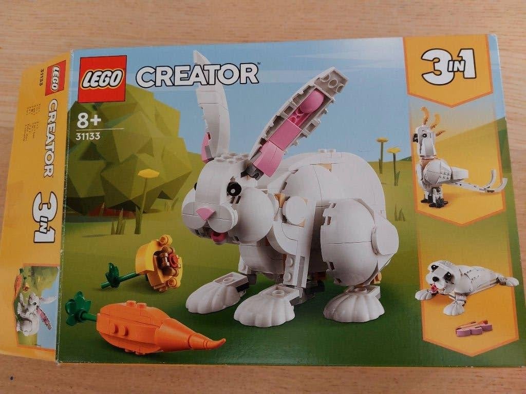 Lego Creator 3-in-1 wit konijn incl doos en boekjes, Compleet, Lego, Ophalen of Verzenden, Zo goed als nieuw
