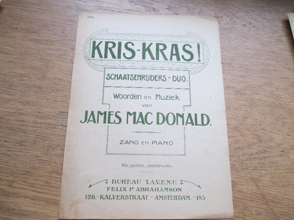 Kris-Kras! Schaatsenrijders-Duo - James Mac Donald, Zang, Gebruikt, Overige genres, Ophalen of Verzenden