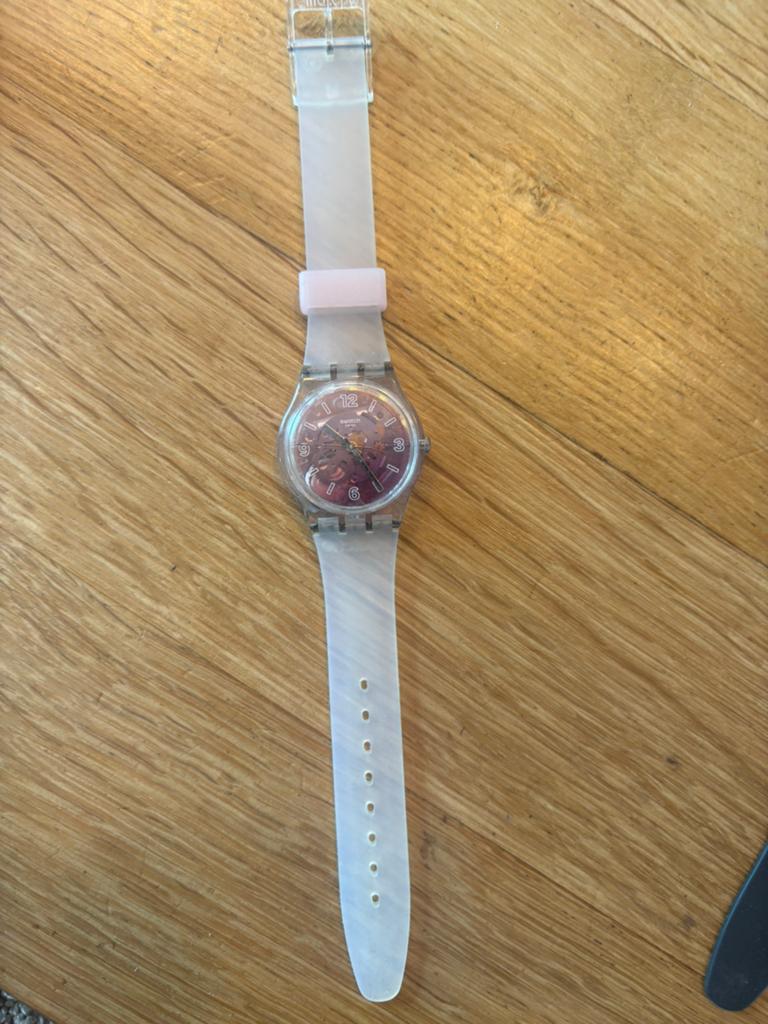 Swatch horloge lichtroze, Ophalen of Verzenden, Gebruikt, Roze, Meisje
