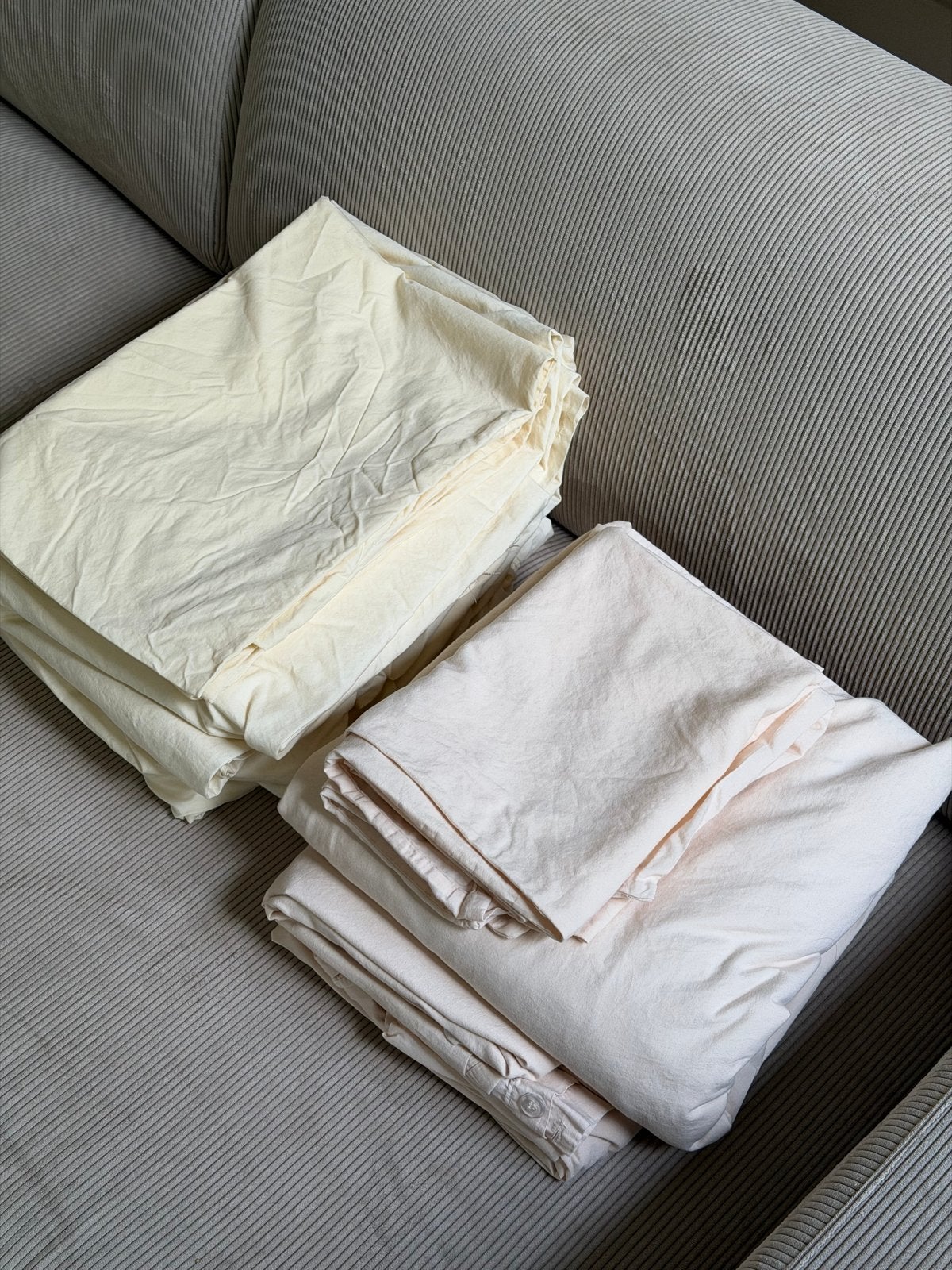 Zara bedlinnen 2 sets - Roze en Geel, Gebruikt, Dekbedovertrek, Tweepersoons, Ophalen of Verzenden
