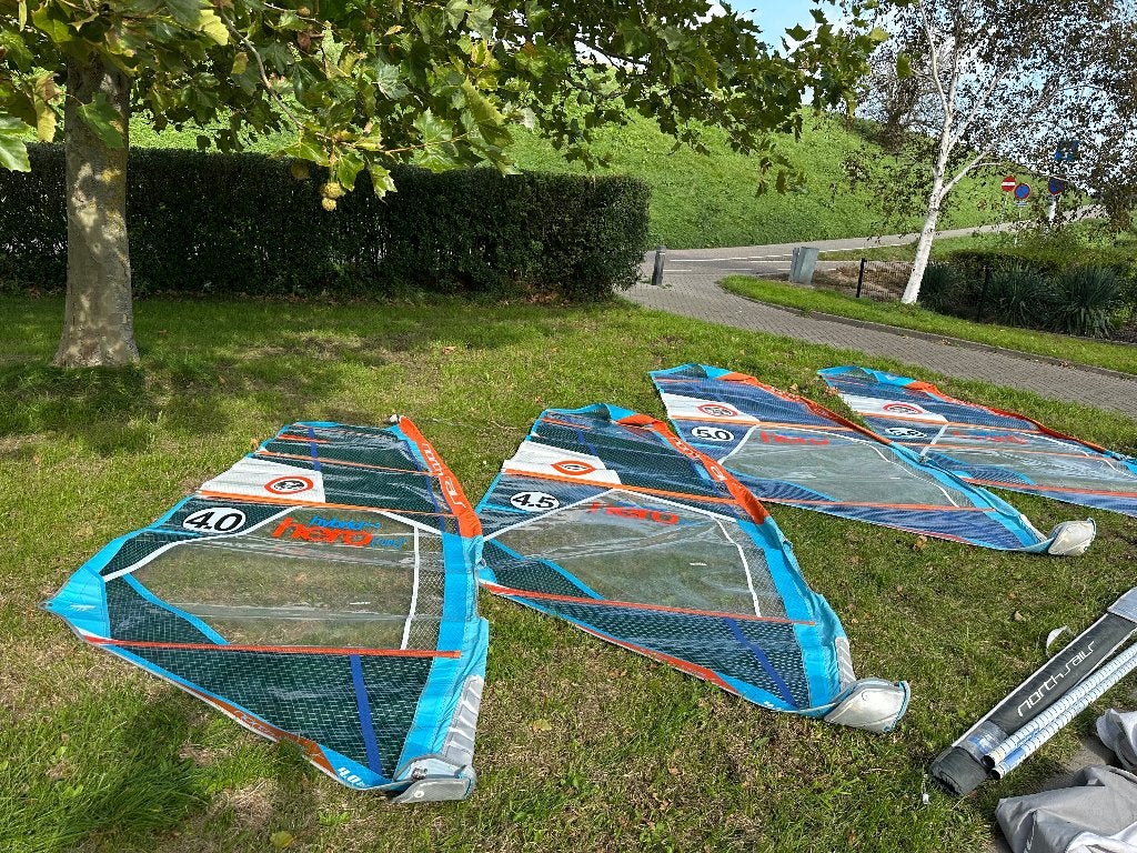 North Sails Hero Hybrid Wave 4.0, 4.5, 5.0, 5.6 + Platinum, Watersport en Boten, Ophalen of Verzenden, North Sails, Zeil, Gebruikt