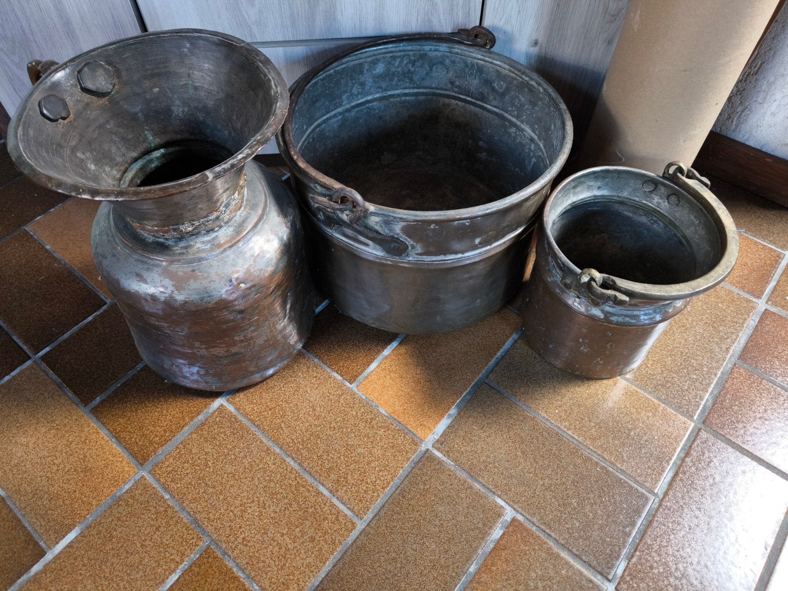 koperen kan en emmer, Antiek en Kunst, Antiek | Koper en Brons, Ophalen of Verzenden