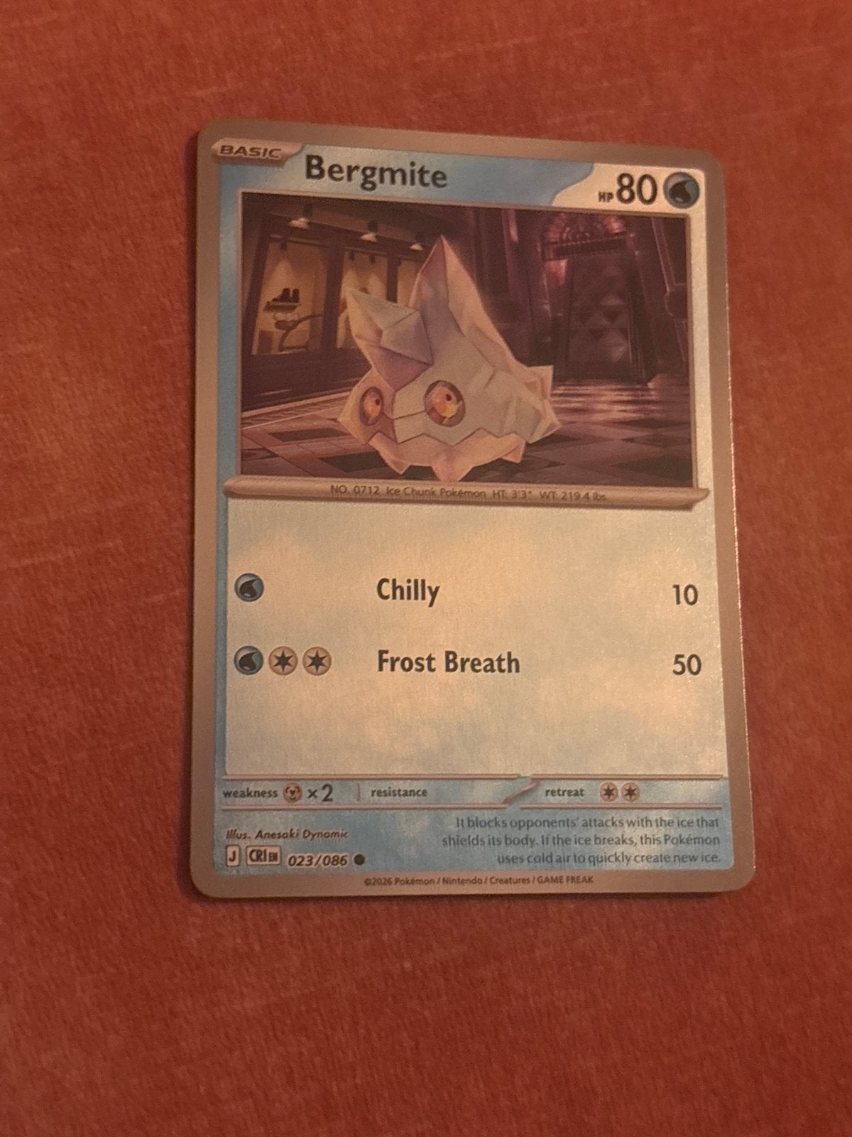 Bergmite 23/86 Reverse Holo Pokémon Kaart, Ophalen of Verzenden, Zo goed als nieuw, Losse kaart, Foil