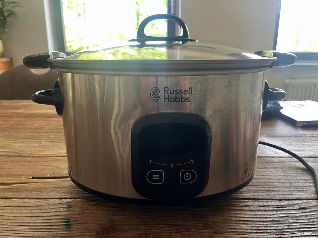 Russell Hobbs Slowcooker - RVS - 6L, Ophalen of Verzenden, Timer, Gebruikt