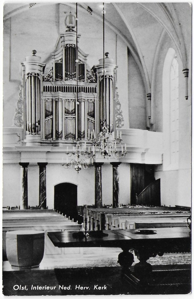 Olst ned herv kerk ongelopen ansichtkaart ( b6789, Ophalen of Verzenden, 1940 tot 1960, Gelopen