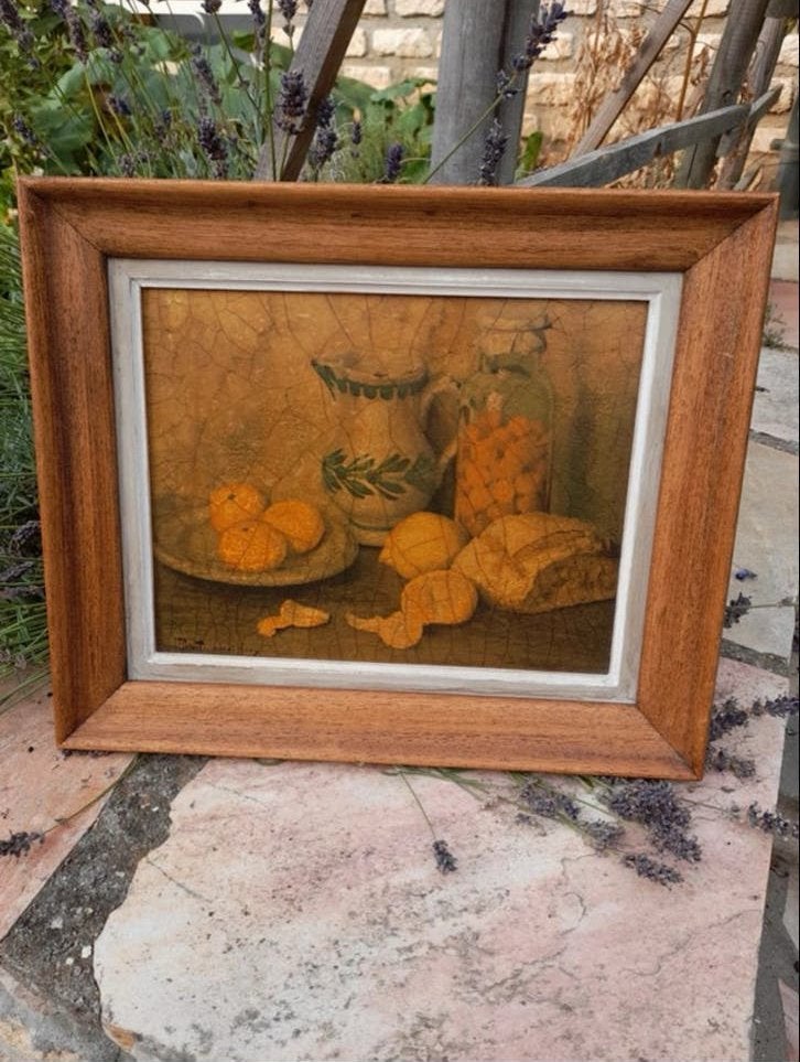 Antiek Stilleven Schilderij - originele Robert Chailloux, Antiek en Kunst, Doek, Stilleven, Ophalen of Verzenden, Gesigneerd