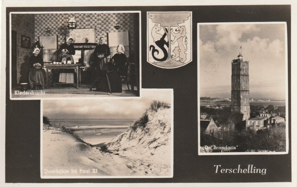 TERSCHELLING Klederdracht Duin Brandaris 1951, Verzenden, 1940 tot 1960, Gelopen, Waddeneilanden
