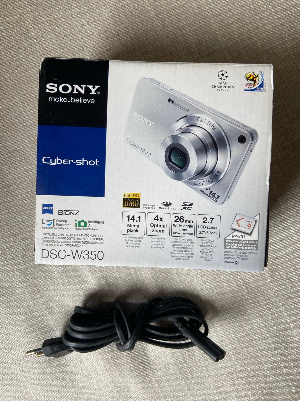 Sony Cybershot DSC-W350 digital camera, Ingebouwde flitser, Oplader, Ophalen of Verzenden, Zo goed als nieuw