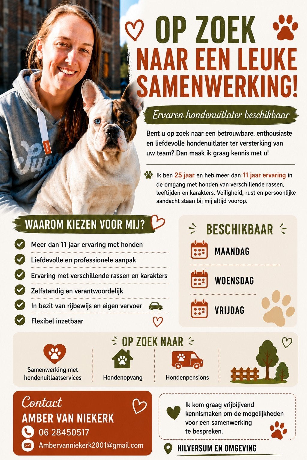 🐾 Ervaren hondenuitlater zoekt leuke samenwerking, Ophalen, Hond